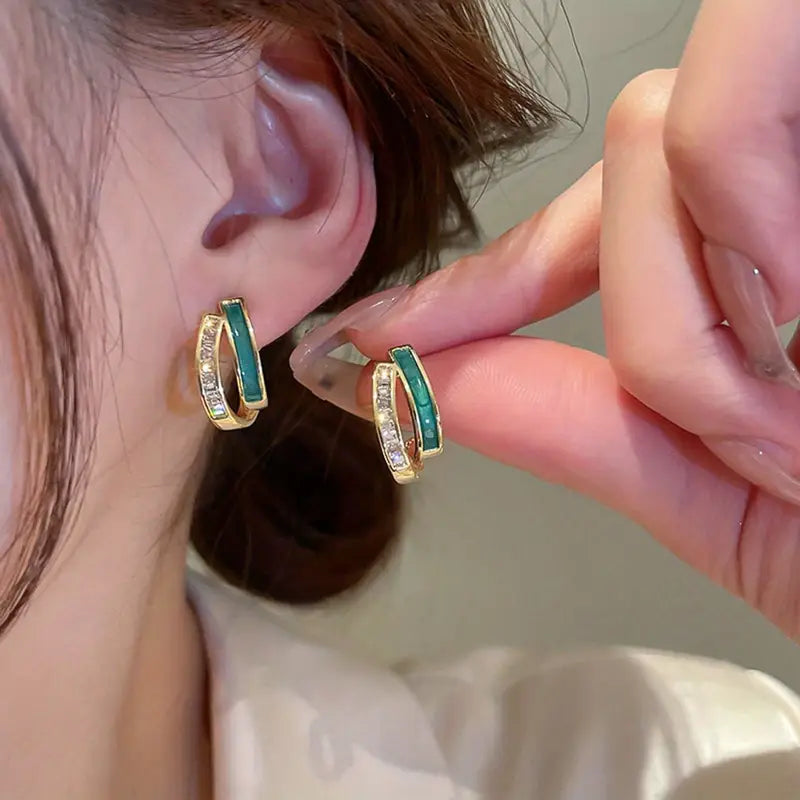 Emerald Leaf Earrings
