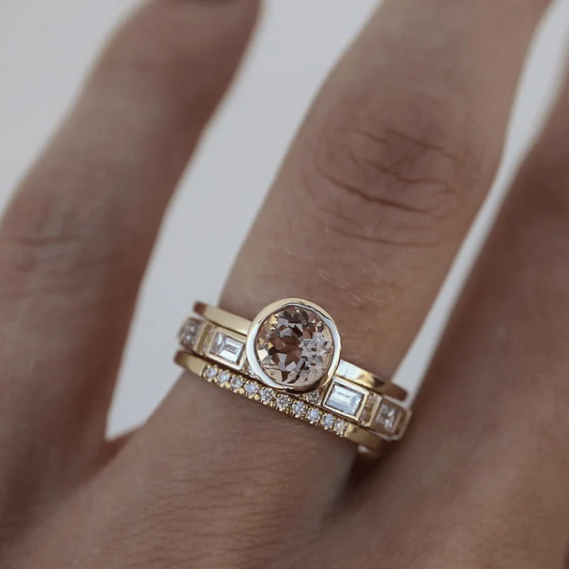 Golden Crystal Ring