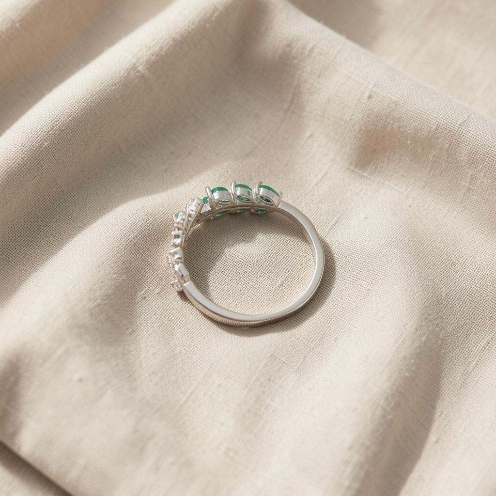 Emerald Leaf Ring