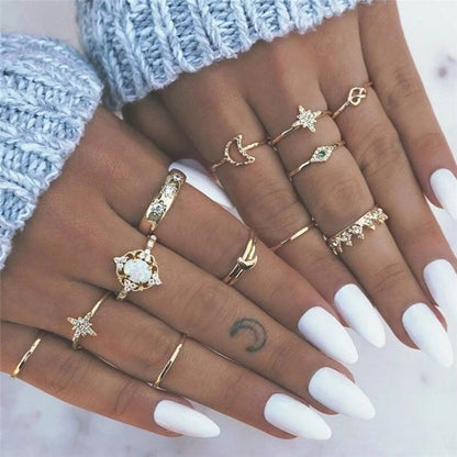 Boho Ring Stack Pack – 8 to 12 Mixed Rings