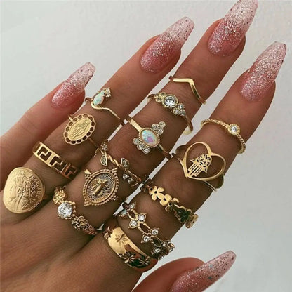 Boho Ring Stack Pack – 8 to 12 Mixed Rings