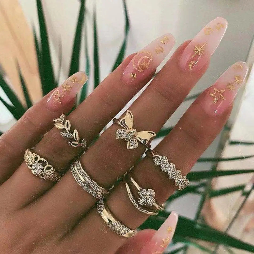 Boho Ring Stack Pack – 8 to 12 Mixed Rings