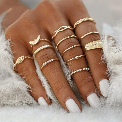Boho Ring Stack Pack – 8 to 12 Mixed Rings