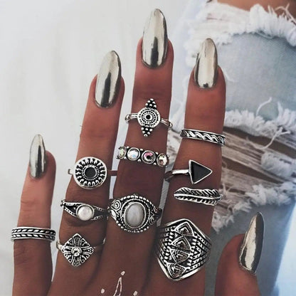 Boho Ring Stack Pack – 8 to 12 Mixed Rings