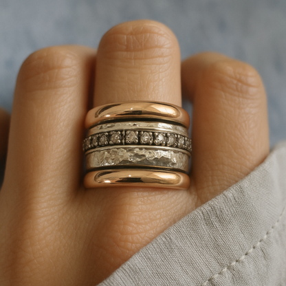 Thick Gold & Silver Ring
