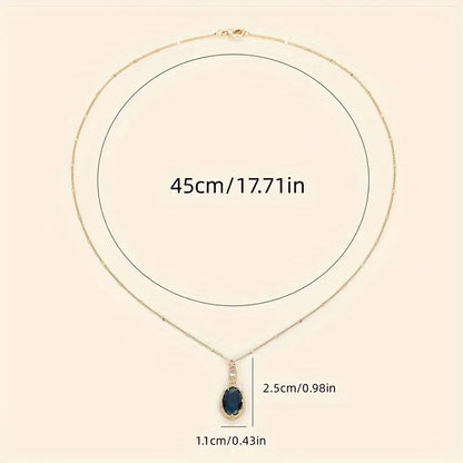 Sapphire Blue Gold Necklace