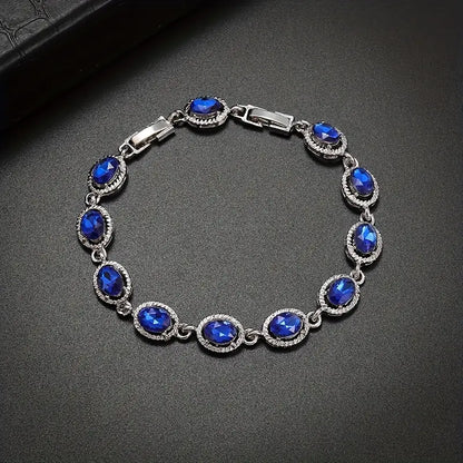 Sapphire Round Bracelet | White Gold