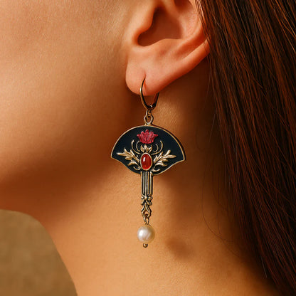 Red Pearl Earrings