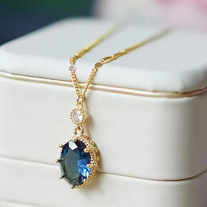 Sapphire Blue Gold Necklace