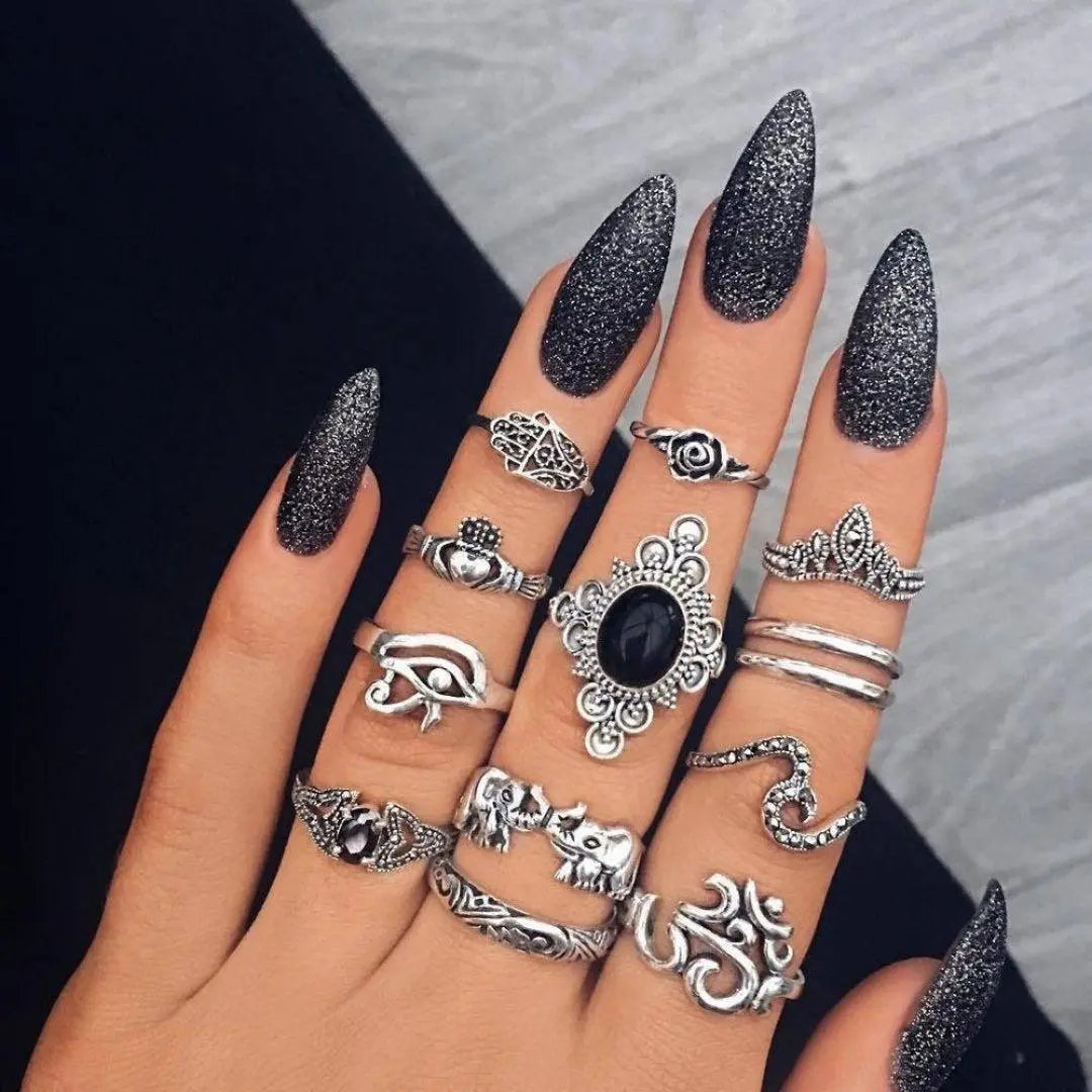 Boho Ring Stack Pack – 8 to 12 Mixed Rings