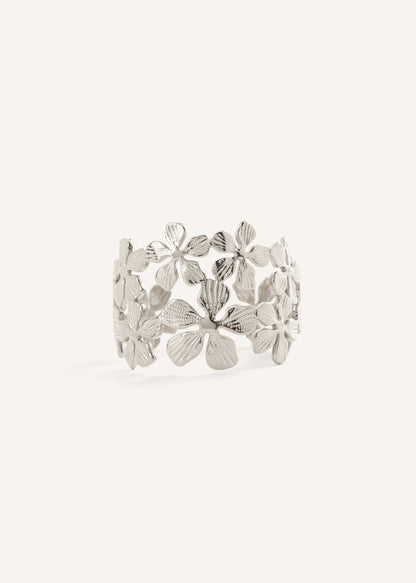 Floral Crystal Bloom Ring – Gold or Silver