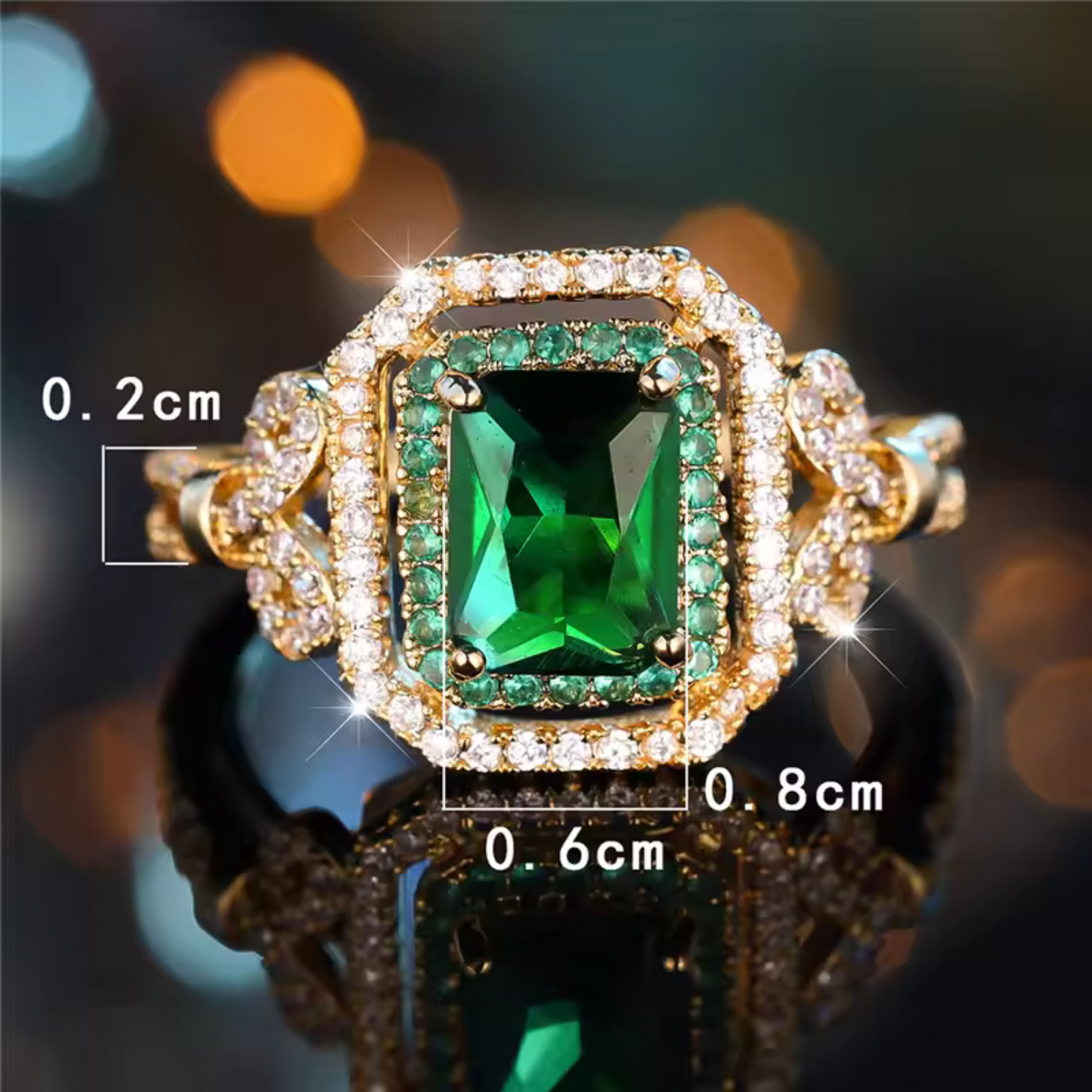 Green Emerald Royal Ring