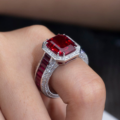 Lab-Grown Ruby Cut Ring