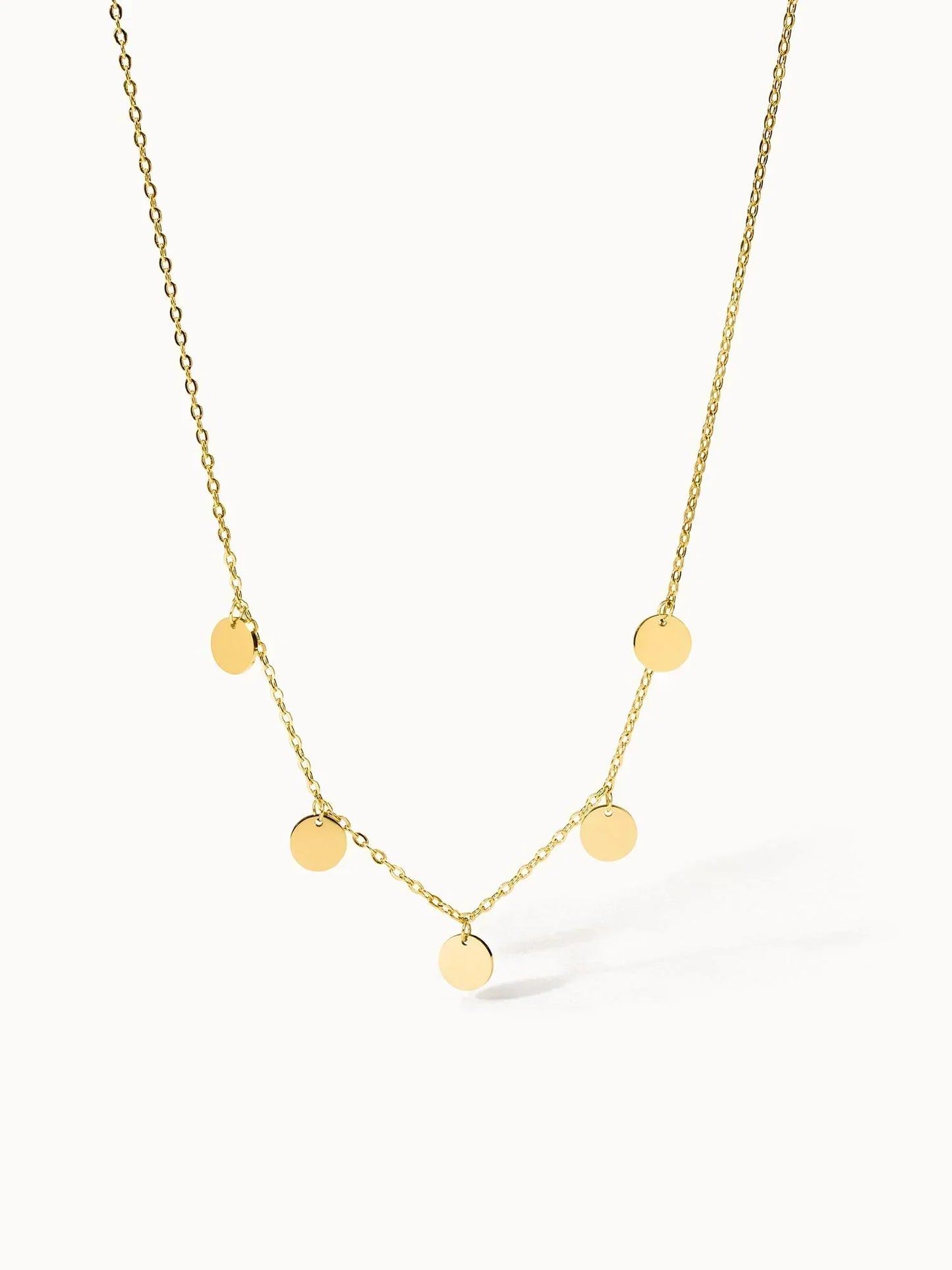 Dainty Gold Multi Disc Charm Necklace