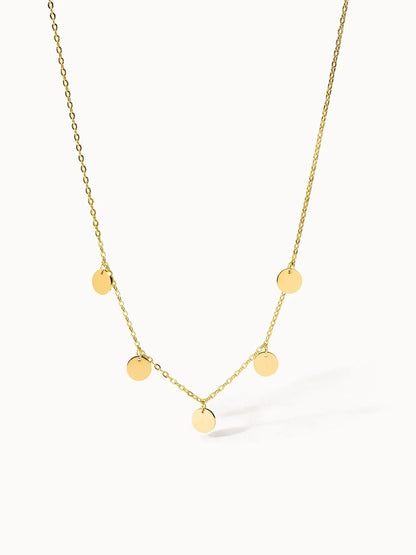 Dainty Gold Multi Disc Charm Necklace