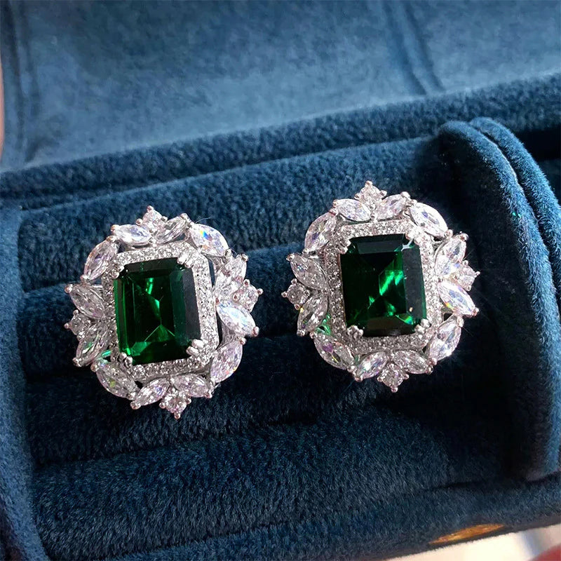 Emerald Crown Earrings