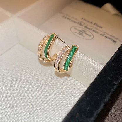 Emerald Leaf Earrings