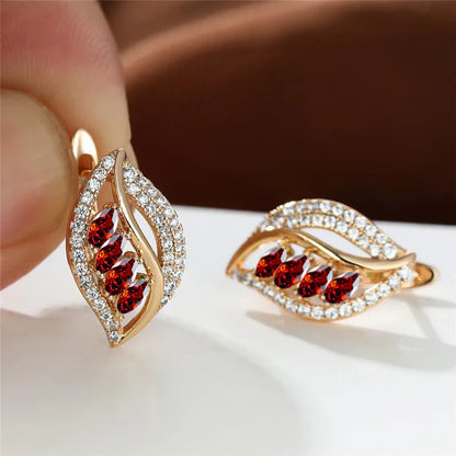 Ruby Gold Earrings