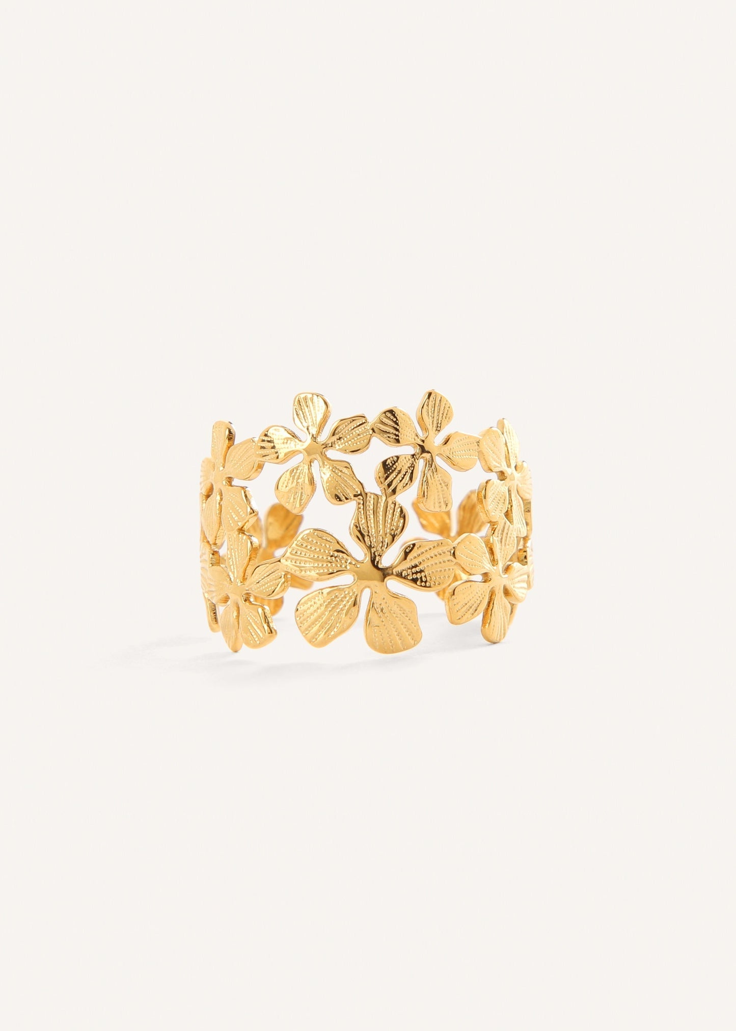 Floral Crystal Bloom Ring – Gold or Silver