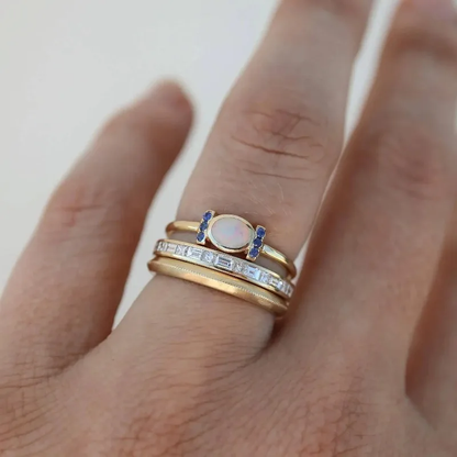 Golden Opal Ring Set