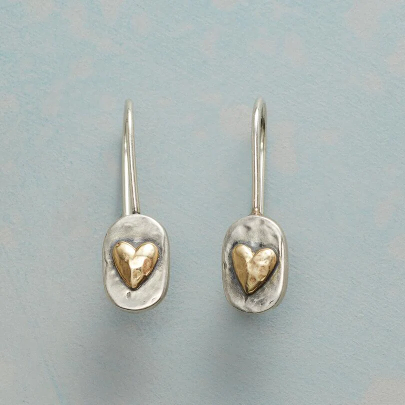 Silver & Golden Heart Earrings