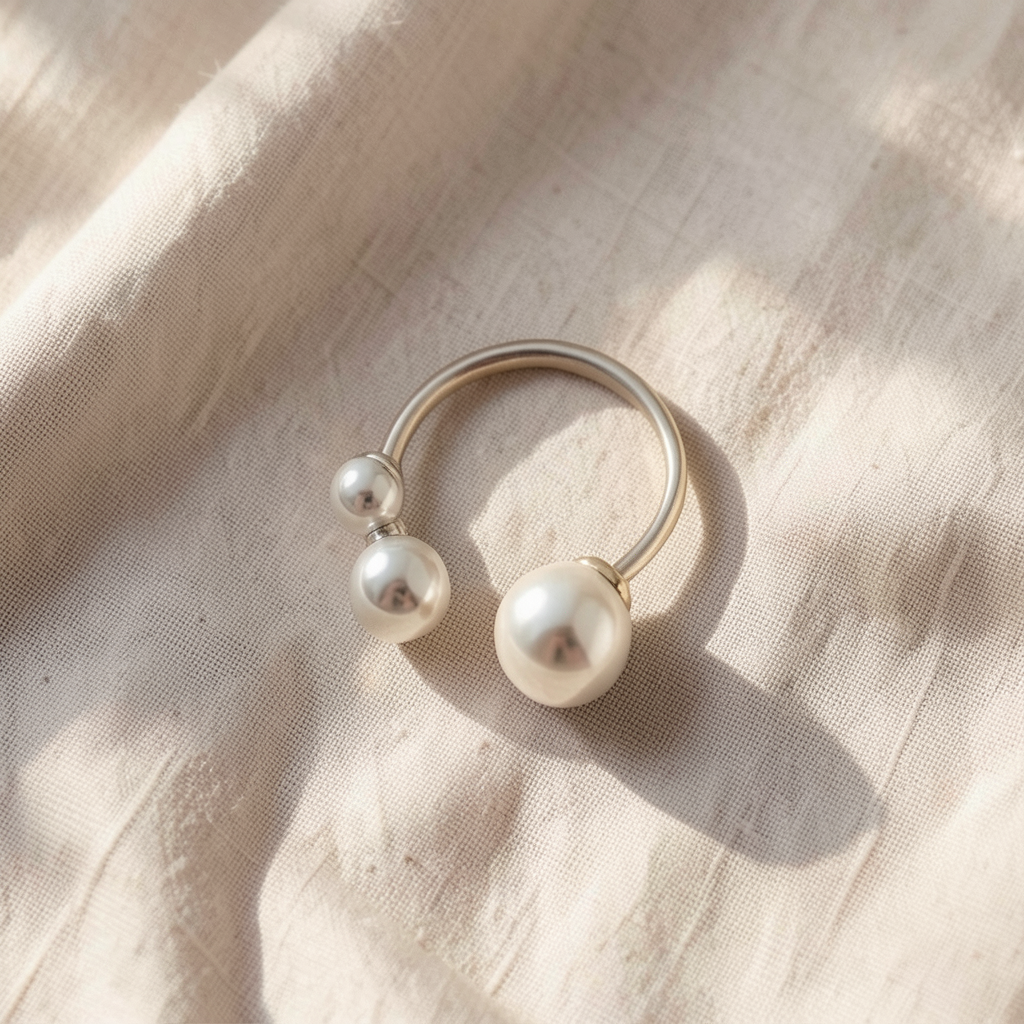Adjustable Triple Freshwater Pearl Ring