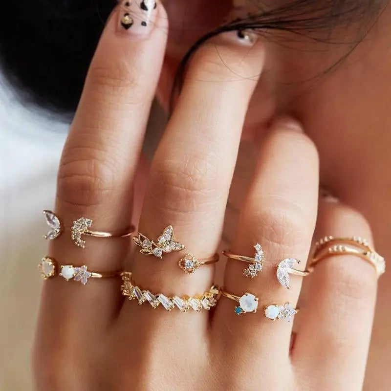 Boho Ring Stack Pack – 8 to 12 Mixed Rings