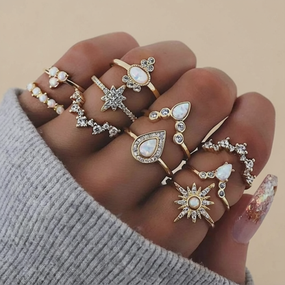 Boho Ring Stack Pack – 8 to 12 Mixed Rings