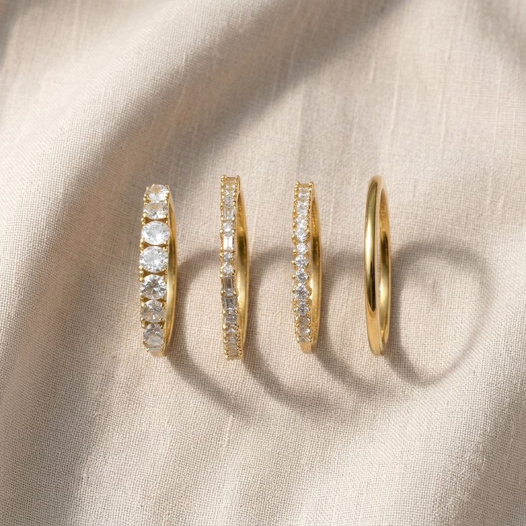 Golden Zirconia Stacking Rings