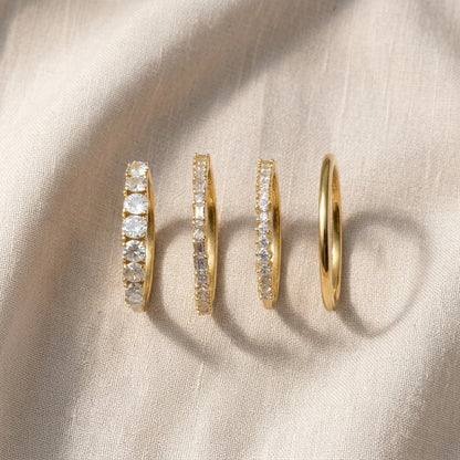 Golden Zirconia Stacking Rings