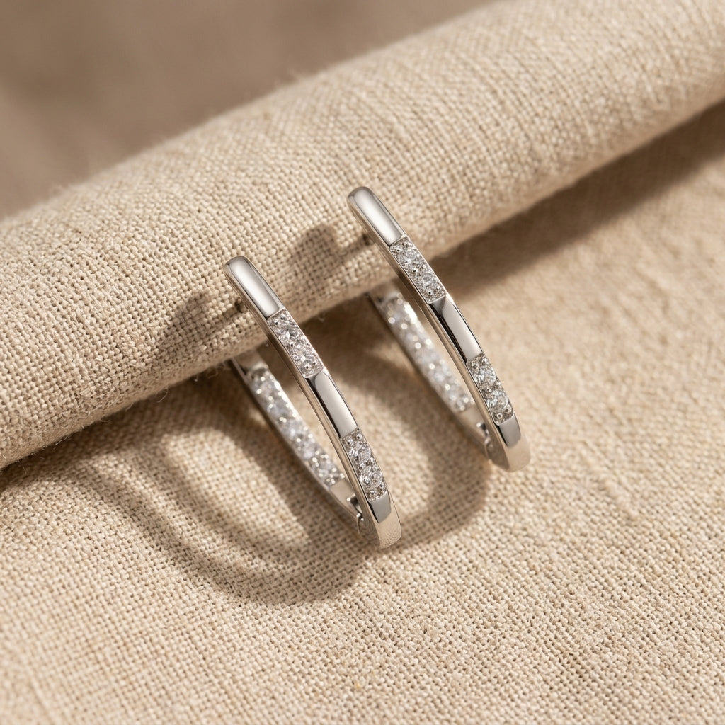 Sophisticated Earrings with Zirconia Stones
