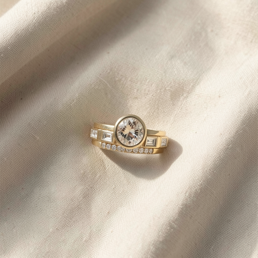 Golden Crystal Ring
