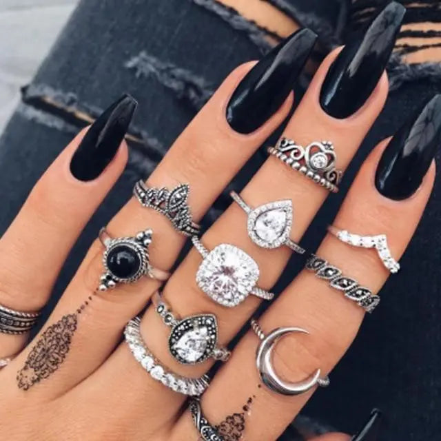 Boho Ring Stack Pack – 8 to 12 Mixed Rings