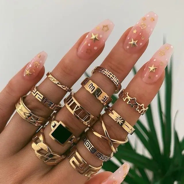 Boho Ring Stack Pack – 8 to 12 Mixed Rings
