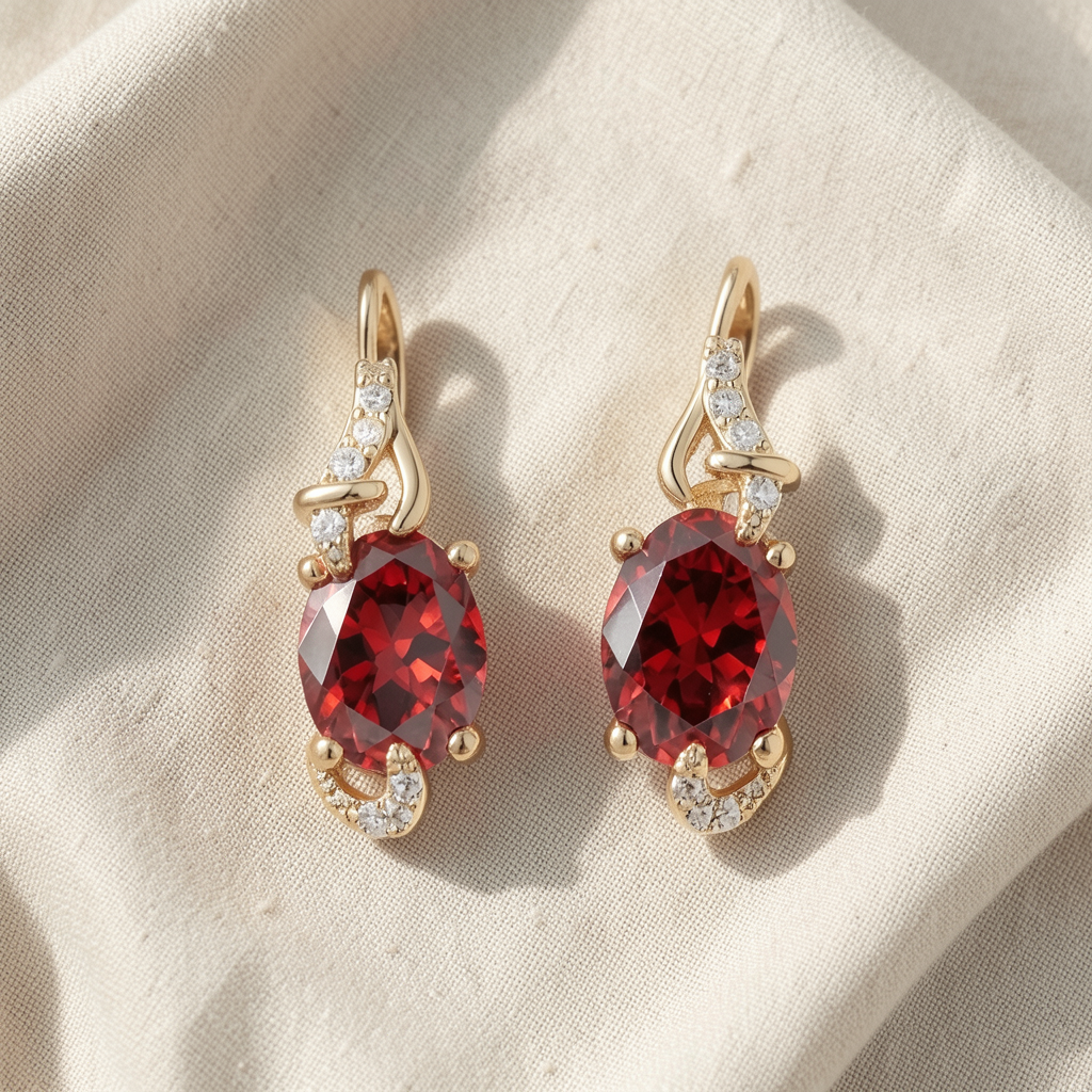Crimson Twilight Drop Earrings