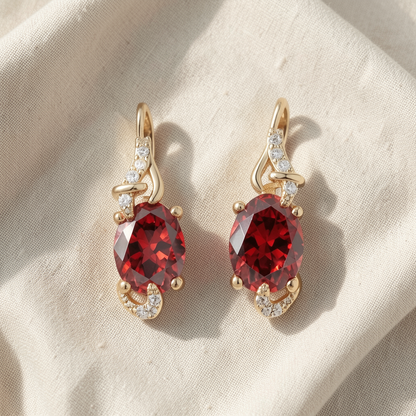 Crimson Twilight Drop Earrings