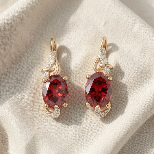 Crimson Twilight Drop Earrings