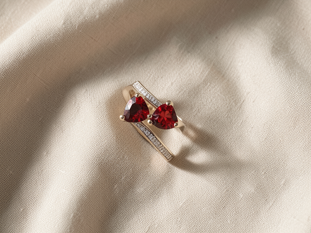 Double Heart Cubic Zirconia Ring