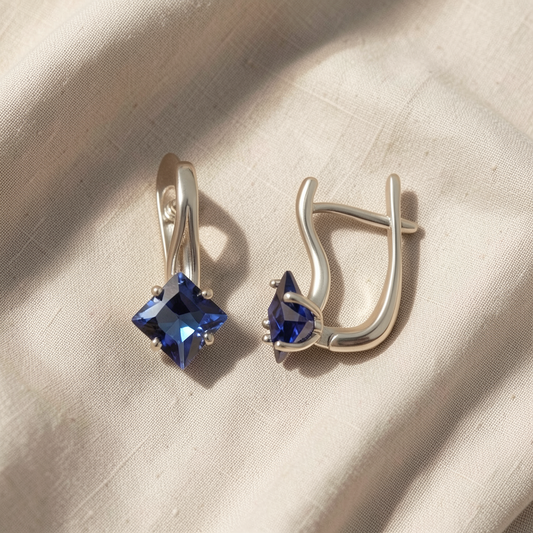Sapphire Earrings | White Gold