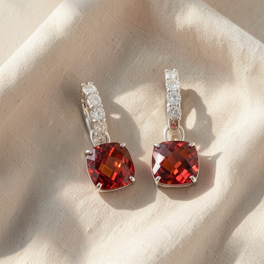 Ruby & Diamond Stud Earrings