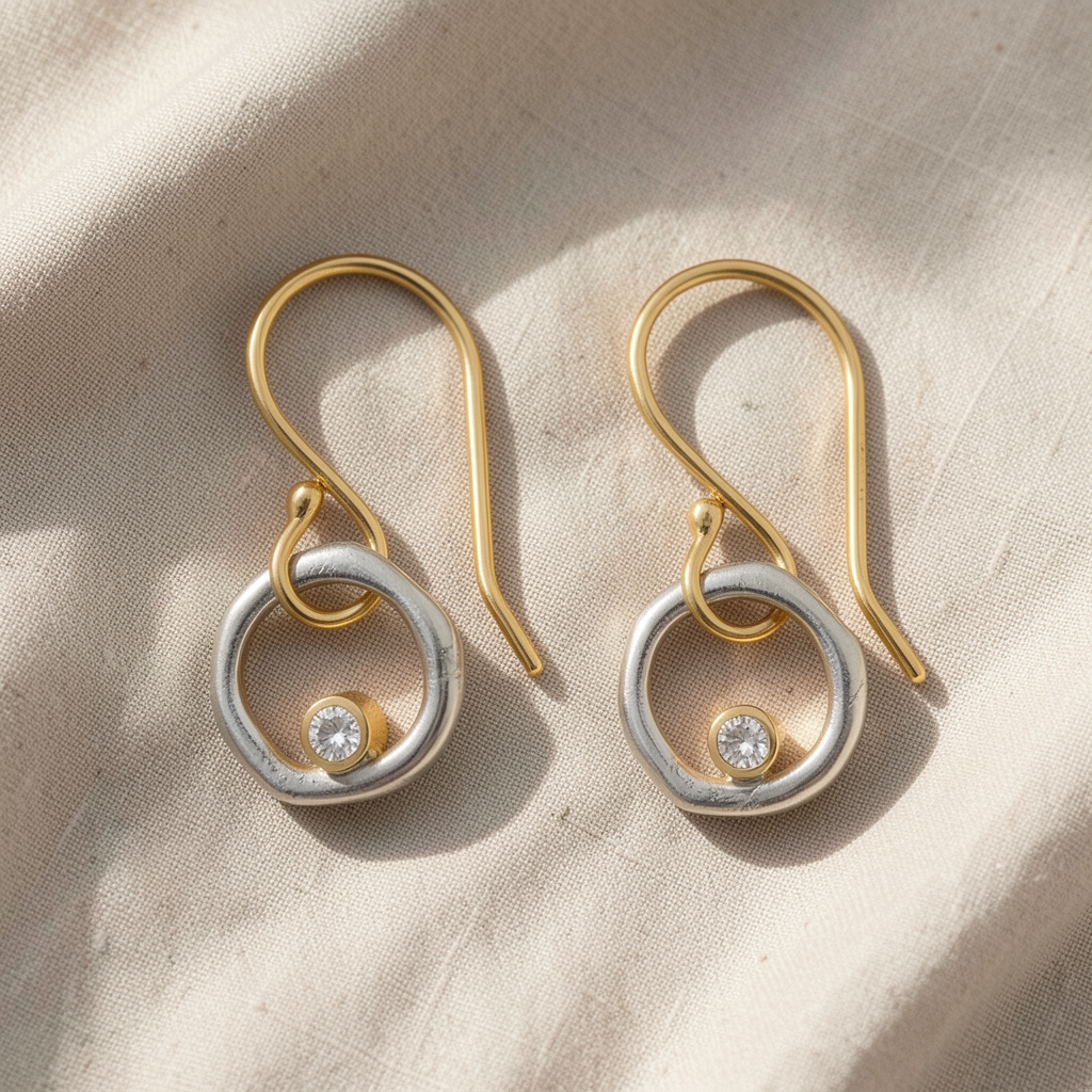 Retro Gold & Silver Earrings