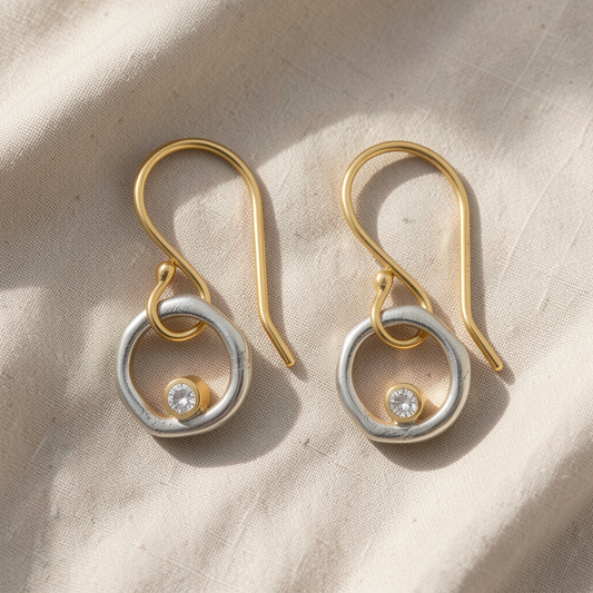 Retro Gold & Silver Earrings