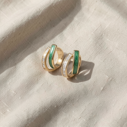 Emerald Leaf Earrings