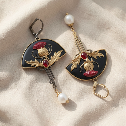 Red Pearl Earrings