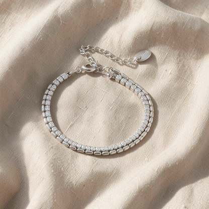 Double Row Crystal Tennis Bracelet