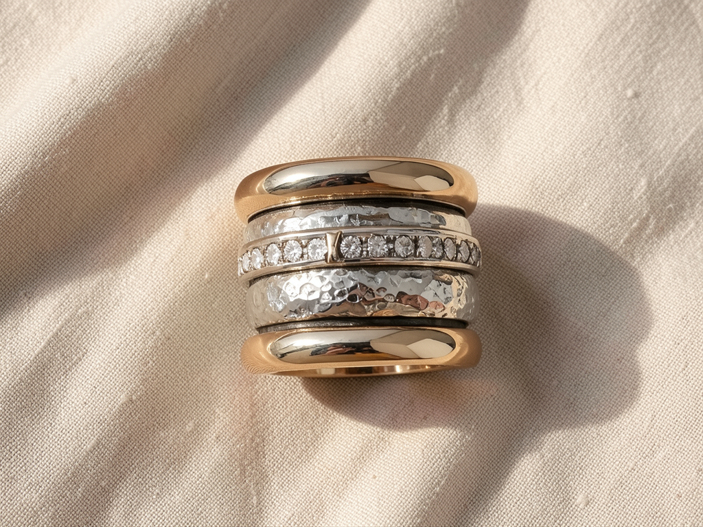 Thick Gold & Silver Ring