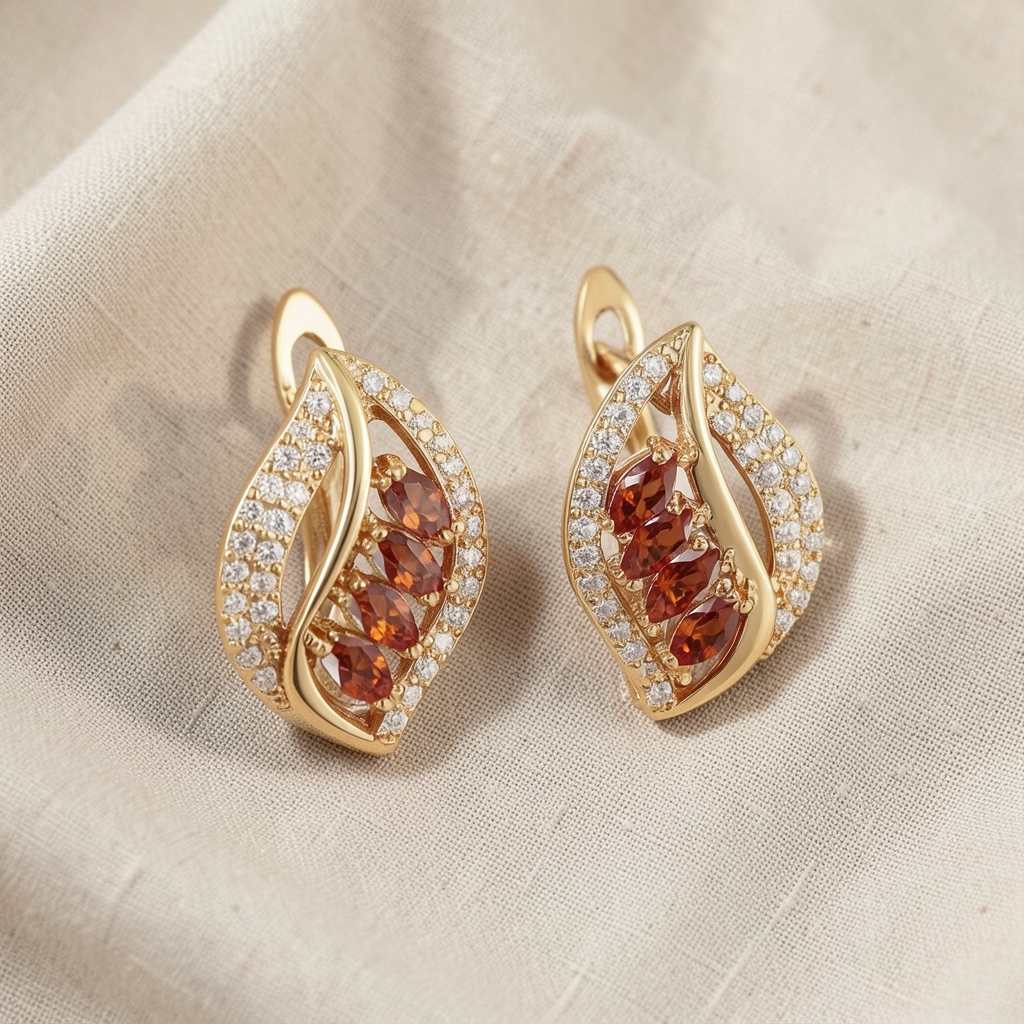 Ruby Gold Earrings