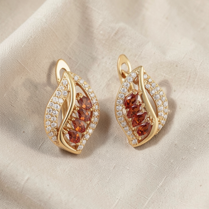 Ruby Gold Earrings