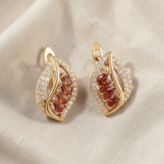 Ruby Gold Earrings