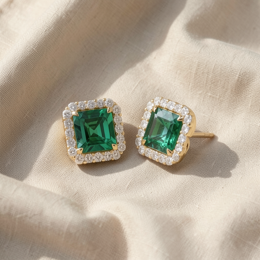 Emerald Charm Earrings